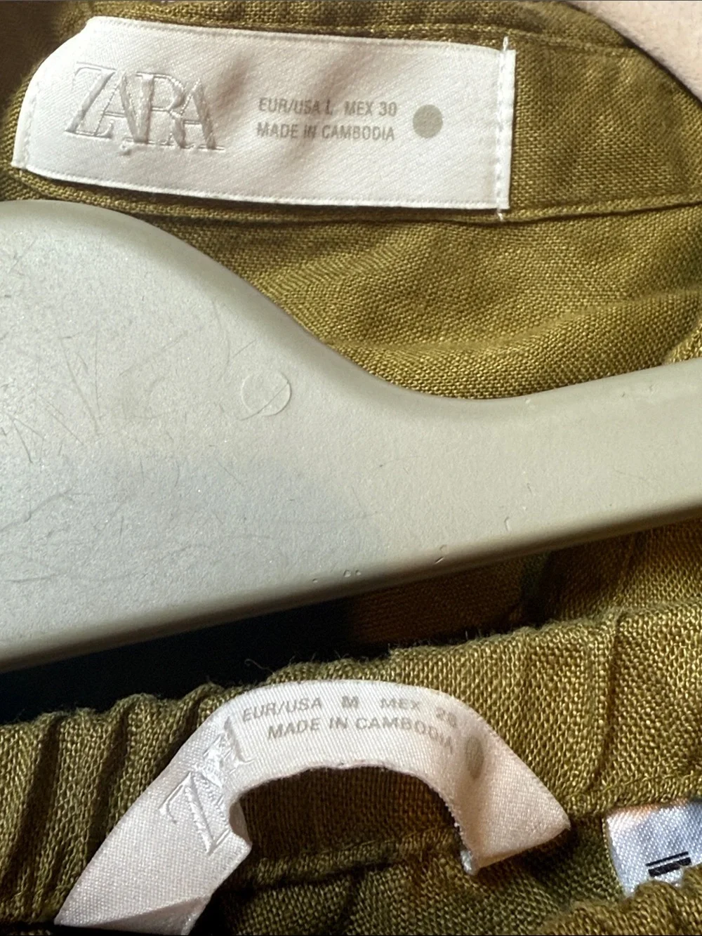 Zara 100% Linen  Button-Up Top and Wide Leg Pants Set